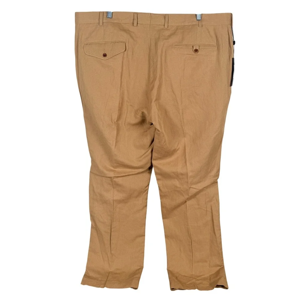 Polo Ralph‎ Lauren Linen Silk Dress Pants Mens 44Bx32 Brown Classic Fit NEW